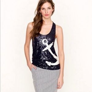J Crew Sequin Anchor Tank